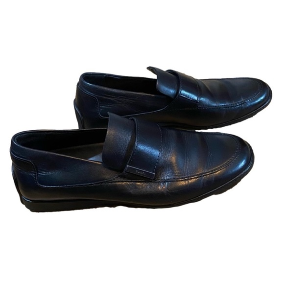 Gucci Rubber Soled Black Leather Driving Loafers 7 1/2 Vintage Unisex - Picture 4 of 12
